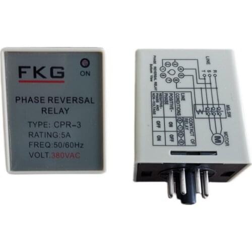 CPR-3 5A Phase Sequence Protector AC380V Mold Temperature Machine Phase Sequence Relay Protection Switch