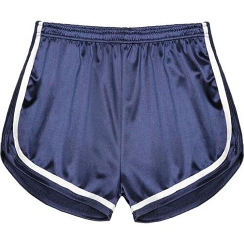 AECU Women Shorts Pajama Wide Leg Satin Glossy Pants Loose Waist Running Fitness Pants Pajamas Home Sleep Solid Underwear