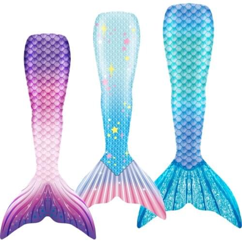 Women Girls Mermaid Tails Bathing Beach Swimmable Flower Mermaid Costume No Monofin Swimwear Queue De Sirene Clothes C28105CH
