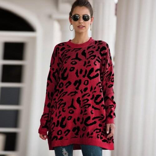 Womens Sweater Christmas, Autumn and Winter New Head Leopard Womens Sweater Womens Sweaters