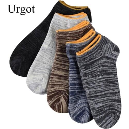 Urgot 10pcs=5 Pairs/lot Mens Short Socks Vintage Nation Style Casual Ankle Socks Mens Low Cut Male Boat Socks Meias Calcetines