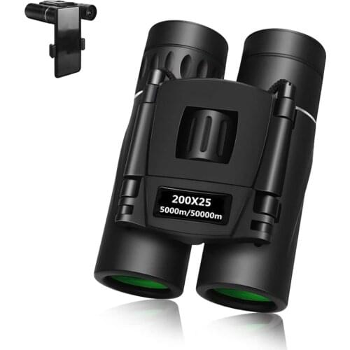 200x25 Mini Portable Telescope Powerful Zoom HD 50000M Binocular Folding Long Range Low Light Night Vision Telescope for Camping