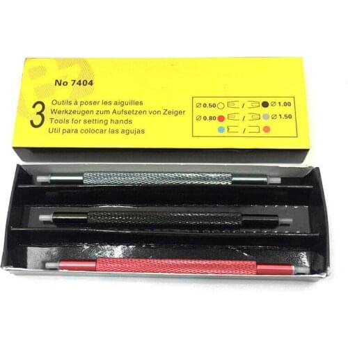 3pcs/lot Watch Hand Pressers Pusher Fitting Set Kit Red & Black & Silver Stainless Steel Wristwatch Repair Tool for Watchmakers