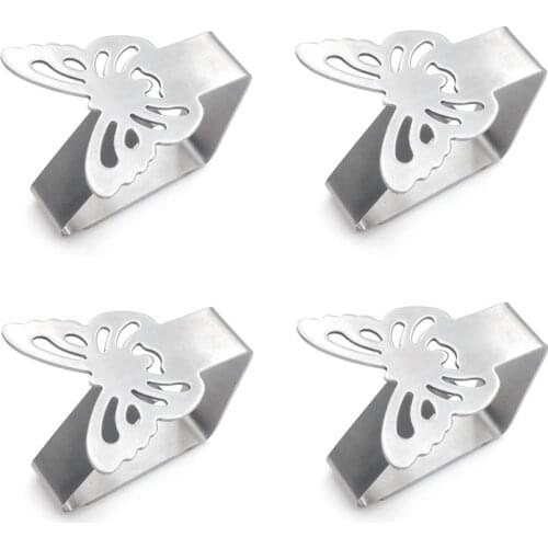 4Pcs Butterfly Tablecloth Clips Wedding Tablecloth Clamp Holder DIY Party Craft Decorative Stainless Steel Kitchen Supplies