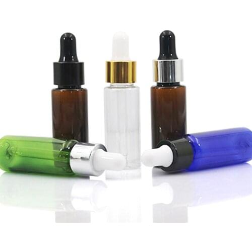 5pcs/lot 20ml Empty PET Aluminum Dropper Oil Essential Bottle In Refillable Drop Liquid Pipette Bottles PJ90