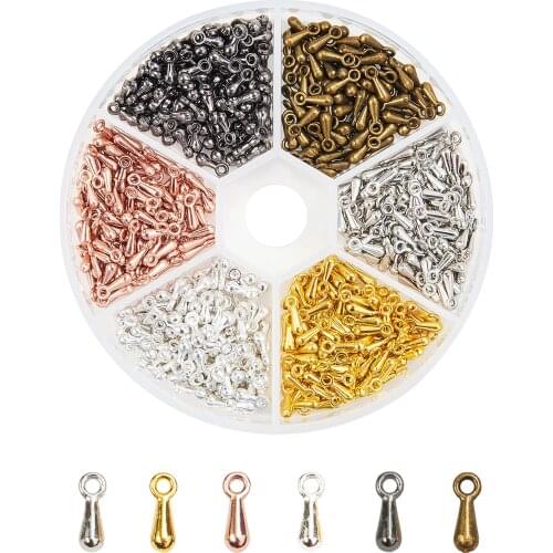 600Pcs/box Chain Extender Teardrop End Piece Terminators Beads Charm for Necklace Bracelet Chain Jewelry Making DIY Craft