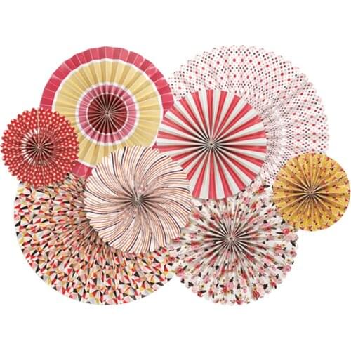 8pc Multi Size Tissue Paper Fans Babyshower Decor Pinwheels Hanging Flower Paper Lanterns For Wedding Party Birthday Decor Craft