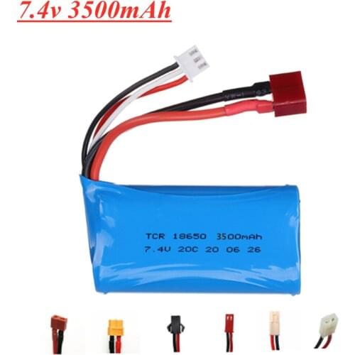 Upgrade 18650 7.4V 3500mAh 2S Lipo Battery For Q46 Wltoys 10428 /12428/12423 RC cars toys parts Accessories battery 1pcs