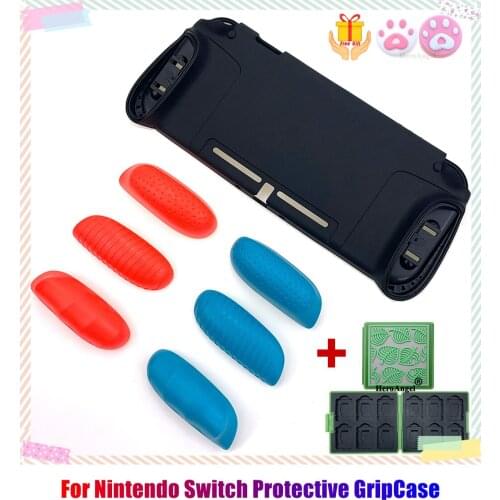 TPU Case For Nintendo Switch MaxCarry Protective Case Shell Ergonomic Handle Grip with Replaceable Grips + 12 Game Slots Case