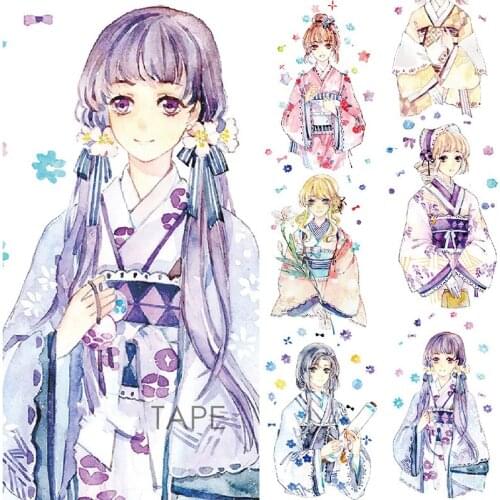 Fashion Japanese School Uniform Washi Tapes Bullet Journal Masking Tape Adhesive Tape DIY Scrapbooking Decorative Washi Stickers