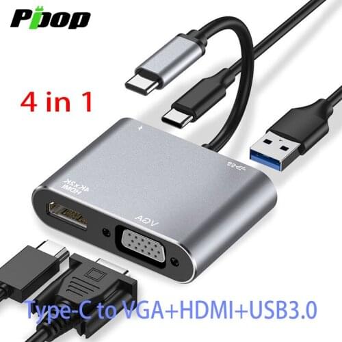 Type-C to HDMI VGA PD power supply computer 4-in-1 docking station