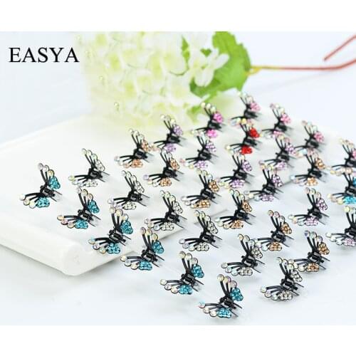 EASYA 6pcs/lot Minimalist Buttefly Hair Claw 2018 Kids Fashion Rhinestone Hair Clips Hair Accessories Jewelry