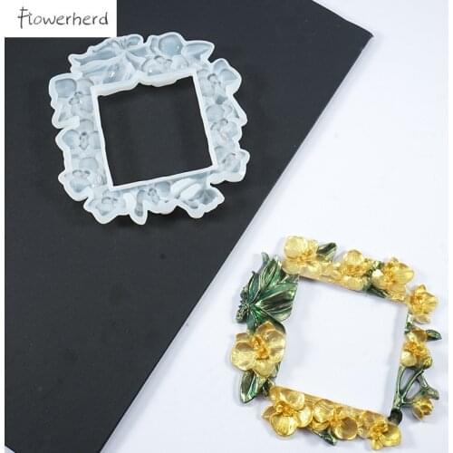 European Style Crystal Epoxy Silicone Mold Diy Mirror Embossed Garland Switch Frame Mold Resin Mold Cake Decorating Fondant Mold