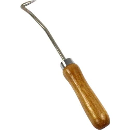 Beekeeping Tool Bee Frame Cleaning Hook Wood Handle Stainless Steel Hook Durable Frame Cleaner Beekeeper Tools Bees Honey