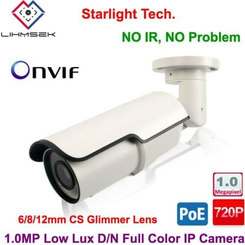 Lihmsek 1280*720P 1 Megapixel Starlight IP Camera HD Support Mobile Viewing Low illumination Day Night Color picture Camera CCTV