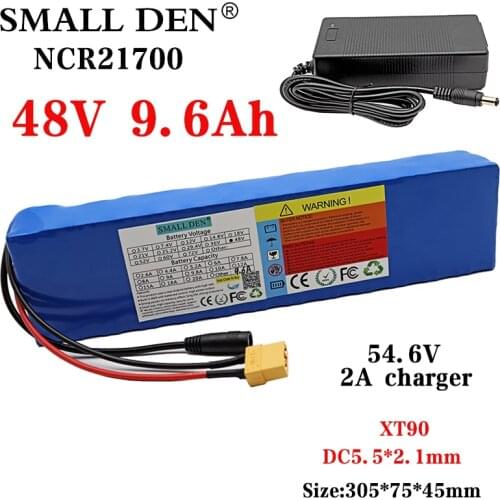 48V 9.6Ah 21700 Lithium battery pack 13S2P 800W High power ebike batteries DC 54.6V electric bicycle scooter BMS and 2A Charger