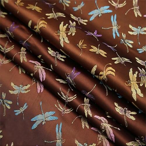 100x90cm Metallic Jacquard Brocade Fabric,dragonfly3D jacquard fabric, yarn dyed fabric for Women Coat Dress Skirt