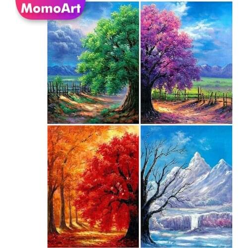 MomoArt Diamond Mosaic Landscape Diamond Painting Tree Cross Stitch Kits Embroidery 5D DIY Needlework Beaded Holiday Gifts