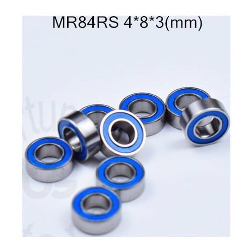 MR84RS 4*8*3(mm) free shipping bearing ABEC-5 Rubber Sealed Miniature Mini Bearing MR84 MR84RS chrome steel deep groove bearing