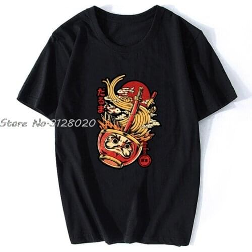 Brand Mens Daruma Ramen Japan T Shirt Urban Japanese Food Kaiju T-Shirts Short Sleeves Cotton Tshirt Fans Apparel Tee