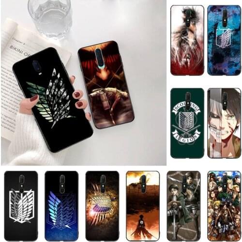 Anime Japanese attack on Titan Black TPU Soft Rubber Phone Cover For Oppo A5 A9 2020 Reno2 z Renoace 3pro Realme5Pro
