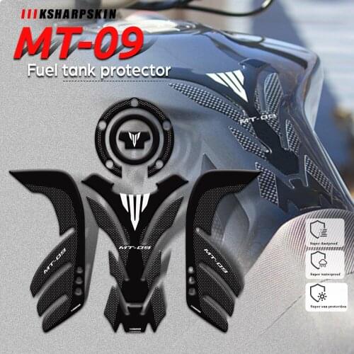 New Motorcycle Fuel Tank Cover Sticker 3D Gel Decoration Fuel Tank Anti-scratch Side Pad Combination Decal For YAMAHA MT-09 mt09