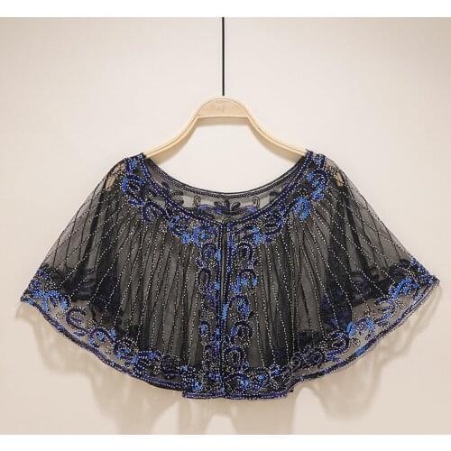 2020 New Elegant Women Hollow Out Shawl Capes Europe and America Lady Sequins Wrap Bolero Accessories Coat Princess Tops Outwear
