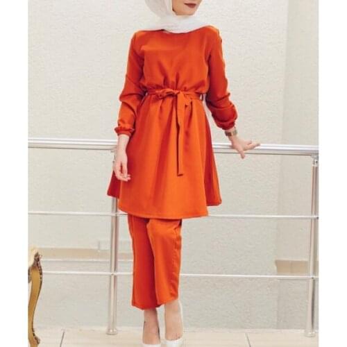 2021 New Girls' Elastic Cuffed Clothes Muslim Womens Arabian Womens Suit Does Not Include Headscarf Red
