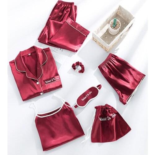 Solid Color Pajamas Set Women Summer Sexy Pyjamas Female Full Sleeve Shirt Pants Stitch Lingerie Mom Rayon Cute New Sleepwear