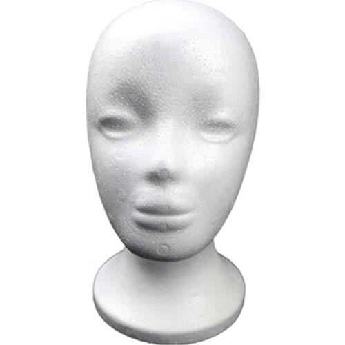 Wholesale Styrofoam Mannequin Female Head Model Hat Glasses Wig Display Props Styling Tool