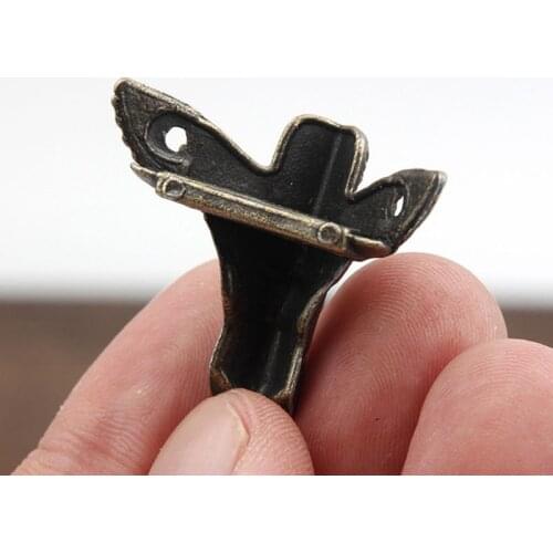 P15D 4Pcs Antique Bronze Angel Gift Box Wood Case Corner Protector Furniture Decor