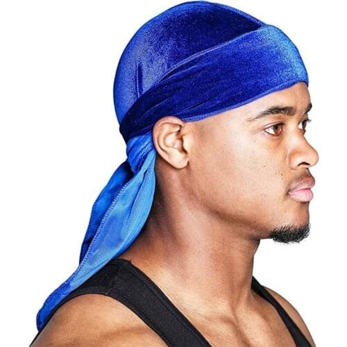 Women Men Hiking Hat Velvet Durag Long Tail Headwrap Bandana Elastic Headwear Mens Doo Rag Hair Bands Hip-hop Pirate Cap