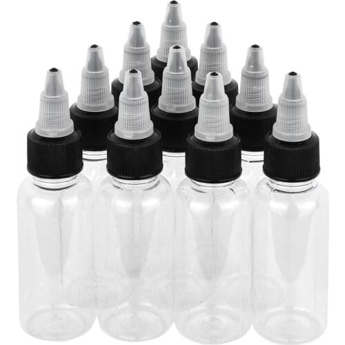 10PCS 30ml Black Cap Empty Plastic Bottle Cleanlabs for Tattoo Green Soap Tattoo Supplies Accesories Tatoo Acesorios Tatuajes