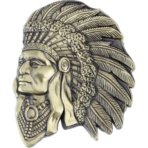Indian head belt buckle Belt DIY accessories Western cowboy style Smooth belt buckle Punk rock style k2