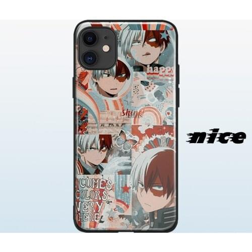 Todoroki Shouto My Hero Academia cover FOR iPhone SE 6s 7 8 x xr xs 11 pro max Samsung s note 10 20 plus glass phone case shell