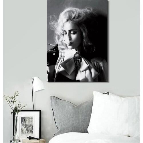 Modern Black and White Beautiful Women Smoking Cigarettes Canvas Paintings Poster and Prints Wall Art picture home Decor cuadros