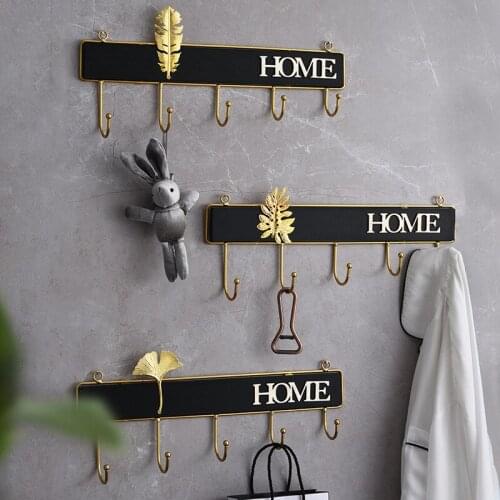 Home Storage Holders & Racks Behind Doors Linving Room Iron Home Deco Key Towel Sundries Storage Racks Gold Black