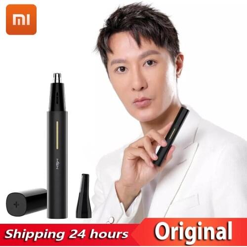XiaoMi Double Cutter LED Electric Nose Hair Trimmer Temple Eyebrow Shaver Clipper Waterproof 2 in 1 Dual Blade Safe Cleaner Tool