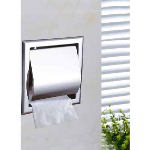 Free shipping new arrival bathroom toilet stainless steel recessed toilet paper holder HM191