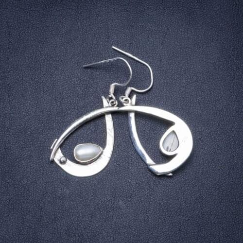 Natural River Pearl Handmade Unique 925 Sterling Silver Earrings 1.5" Y0446