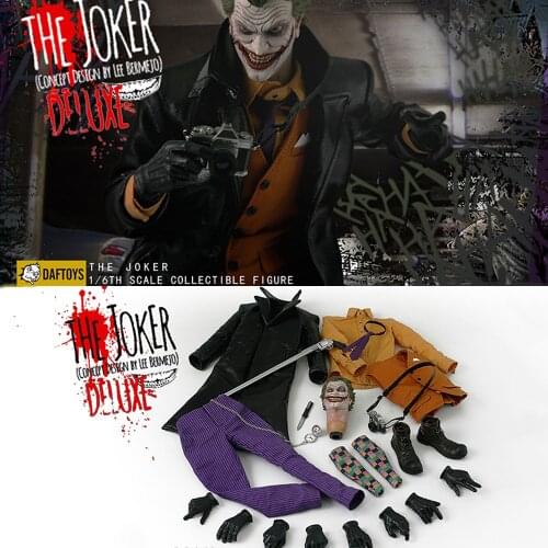 In Stock 1/6 Scale Male Figure F01 The JOKER Comic Version Clothes & Head Cursed Clown Costume Set for 12 inch MX02A Body