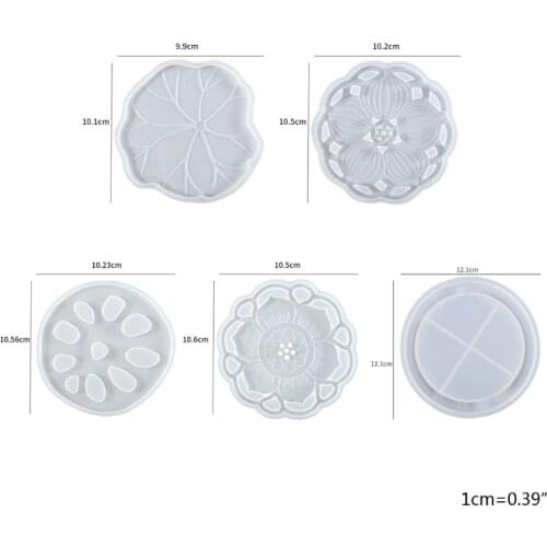 066C Lotus Coaster Epoxy Resin Mold Tray Cup Mat Casting Silicone Mould DIY Crafts Home Decorations Making Tools