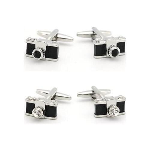 10pairs/lot Vintage Camera Cufflinks Copper Enamel Retro Camera Cuff Links Cuff Button Mens Jewelry Accessory Wholesale