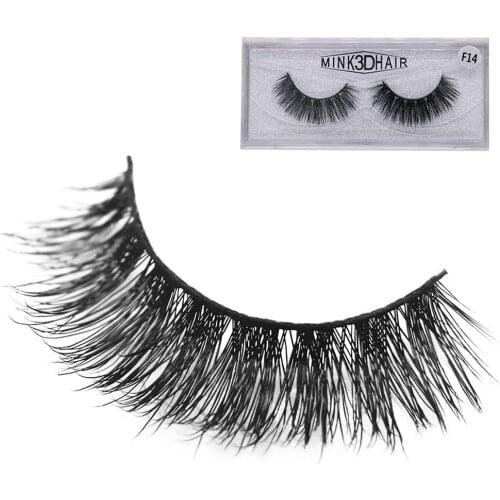 10 Piece 3D Mink Fur Fake F Series Eyelashes Lotus Plate Makeup Thick False Lashes Black Nature Soft Private Label
