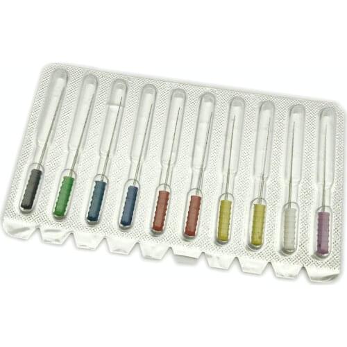 10pcs/pack Dental Root Canal Cleaning Smooth Needle Dental Square Broaches barbed broaches for Root cleaning 21mm/25mm