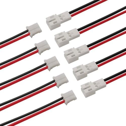 100Pairs JST PH2.0 Pitch 2.0 mm 2 Pin Male Female Socket Wire Cable Connector PH 2.0 2P Plug Jack Terminal Line 20CM 26AWG