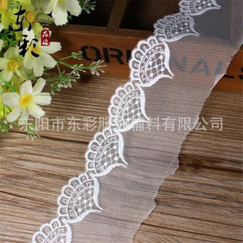 15yard* 6 cm Embroidery White Lace Ribbon Lace Fabric DIY Sewing Handmade Crafts Wedding Decor Fashion Skirt Accessories