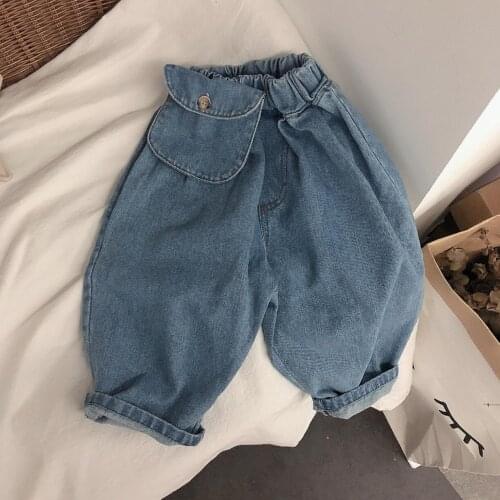 2021 new style girls boys denim pants summer fashion kids flare pants