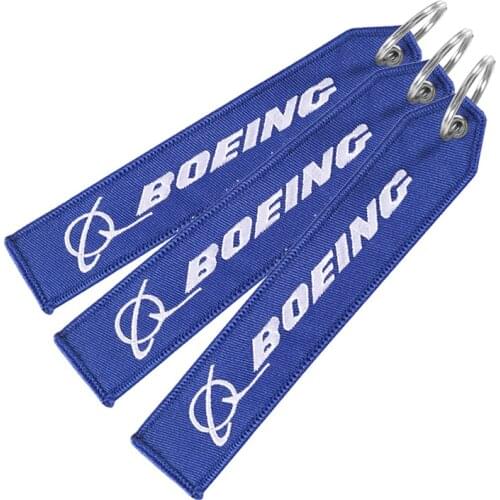 3PCS Embroidery BOEING Keychains for Aviation gifts customize keyring ATV Car Truck Key Fobs s Luggage Bag Tag Key Ring llavero