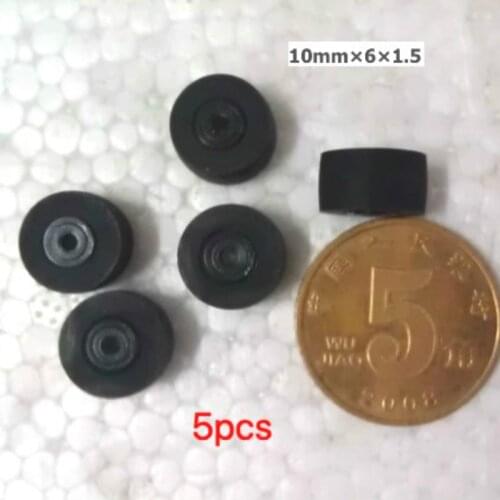 5pcs 10mm*6mm*1.5 wheel belt pulley rubber audio pressure pinch roller for vintage cassette deck tape recorder Stereo player
